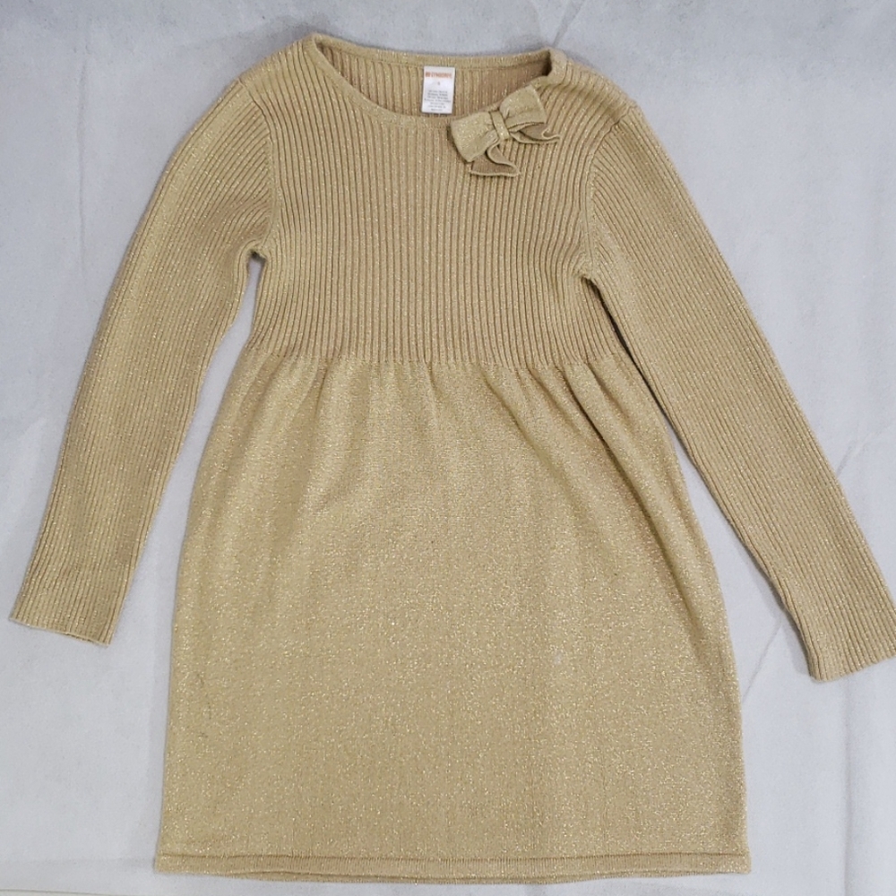 Gymboree gold sparkling sweater dress, Size 8